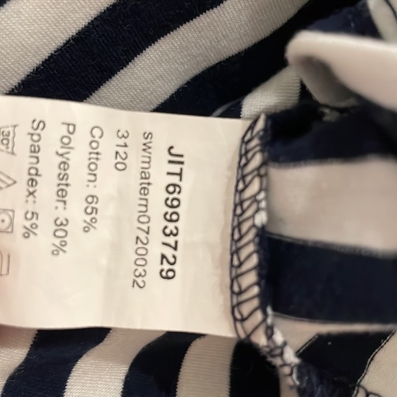 Navy Blue & White Striped Bodycon Maternity Dress Small - Picture 3 of 3